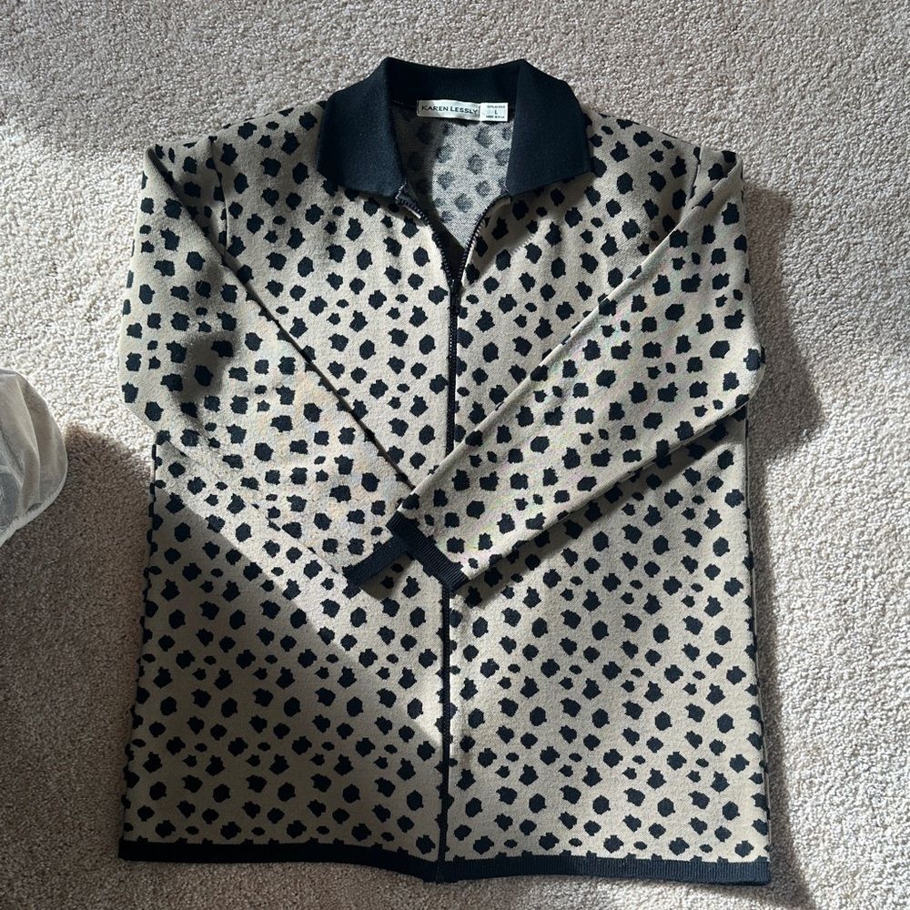 Black and Tan Spotted Cardigan